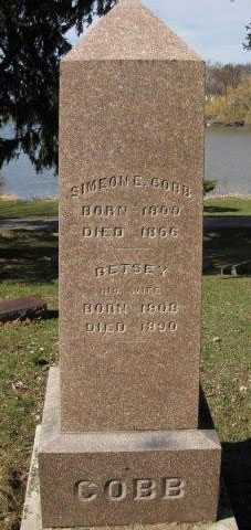 Simeon & Betsy Cobb Monument
in Whitewater but he was buried
in Salt Lake City
photo courtesy Cheryl Dooley