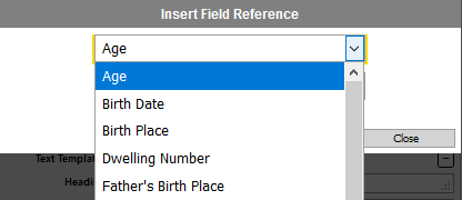 Insert Field Screen