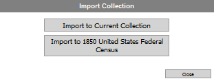 Import Collection dialong