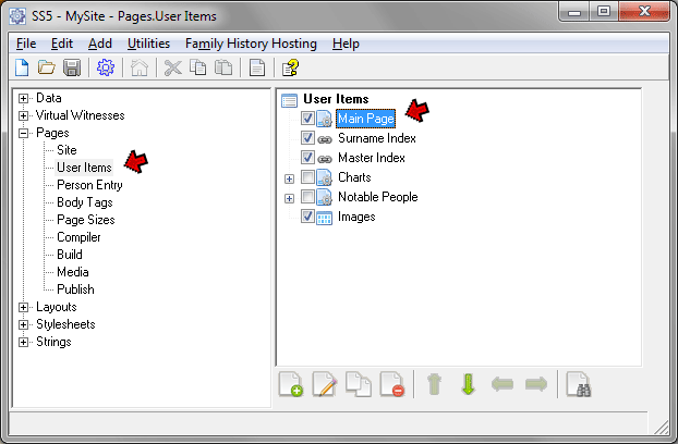User Item list