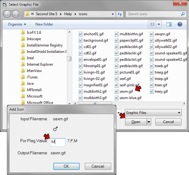 Select Icons Screen