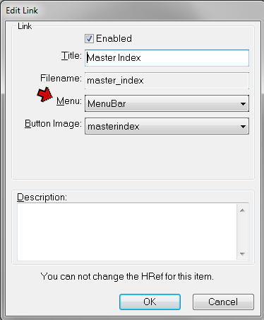 Edit Link screen