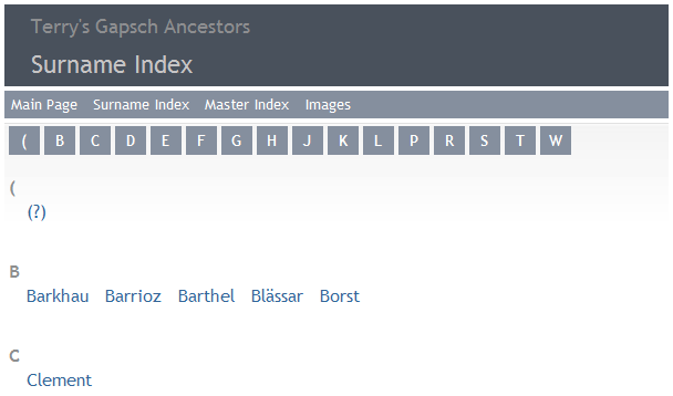 Surname Index
